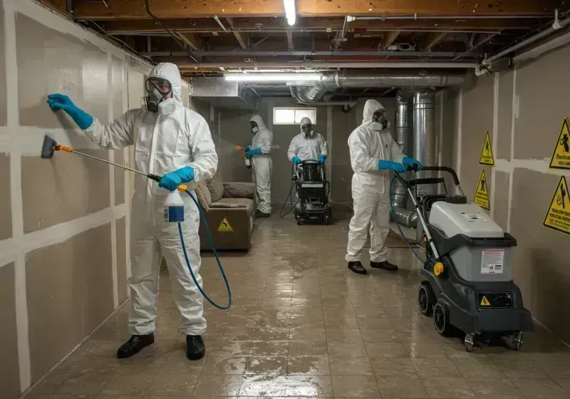 Basement Moisture Removal and Structural Drying process in New Berlinville, PA